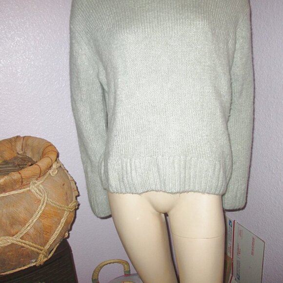H&M Alpaca Wool Blend Sweater Size XS Pullover Turtleneck Ribbed Oversized Crop - Picture 3 of 10